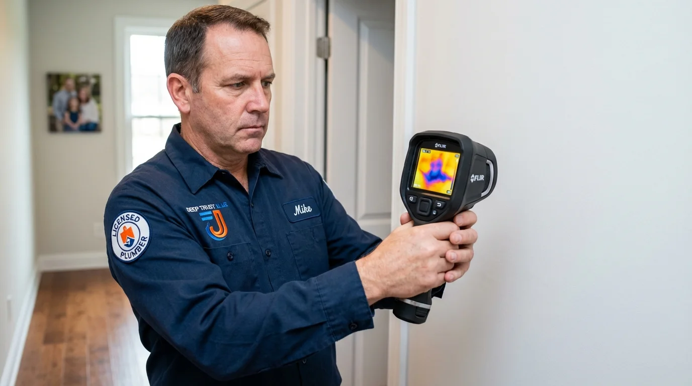 Thermal imaging leak detection by Johns Plumbing LLC in Youngsville